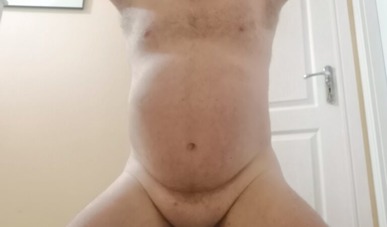 Naked caged faggot